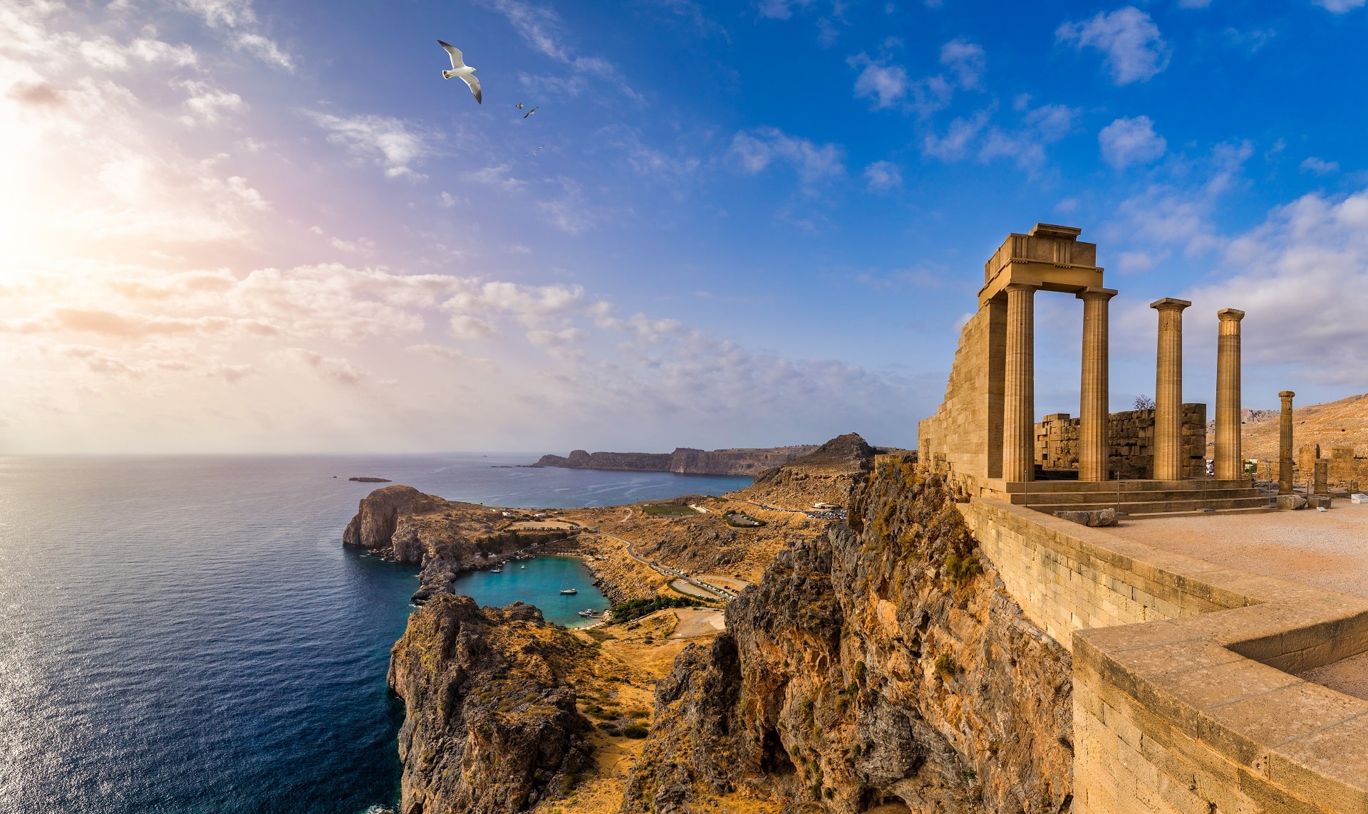 Ruins of Acropolis of Lindos view, Rhodes