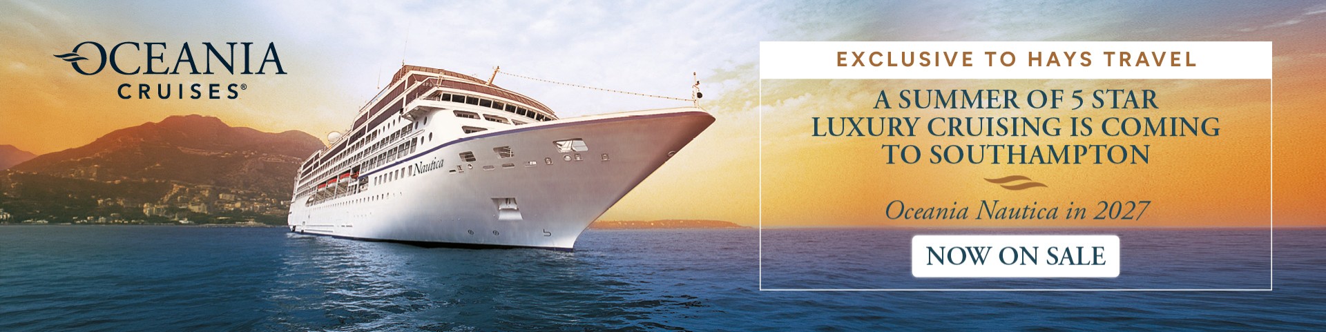 Exclusive to Hays Luxury Cruising