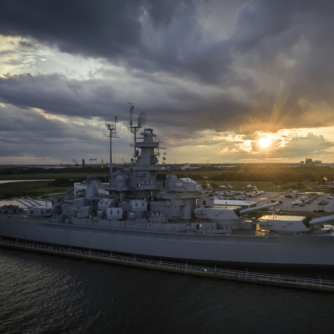 Mobile with USS Alabama Battleship Memorial Park