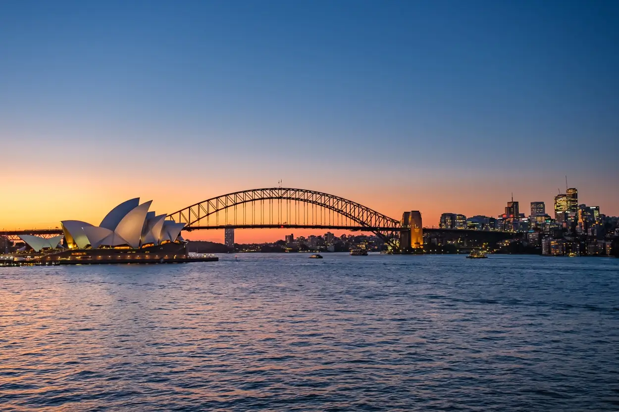 Sydney Harbour Bridge at sunset, Sydney, Australia