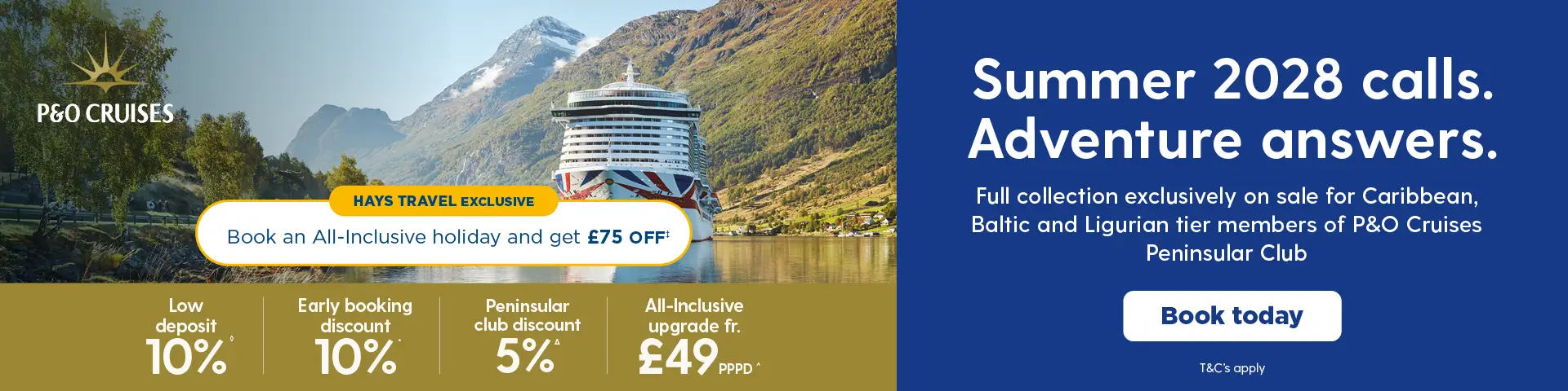 P&O Cruises - Summer 2028 Calls. Adventure Answers