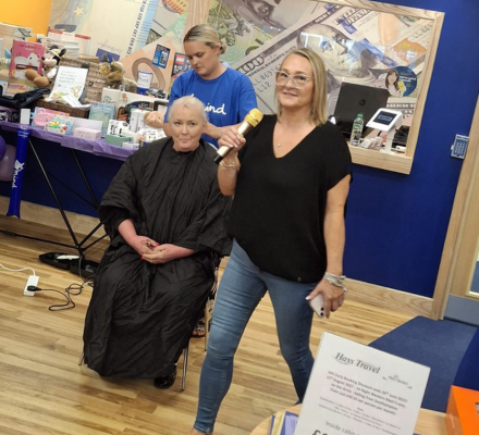 Branch Manager Sally shaves head to raise £3,000 for charity