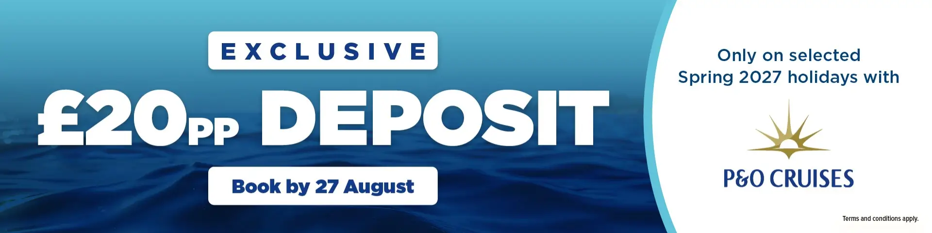 P&O Cruises £20pp Deposit