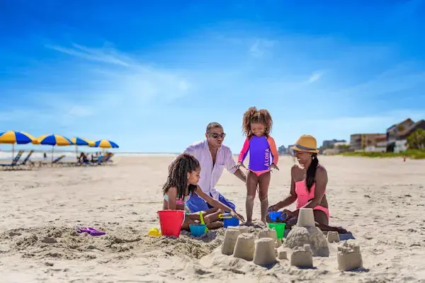 family beach