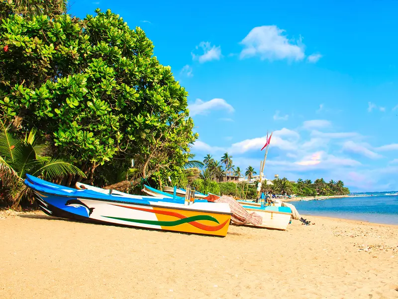 Boats On Tropical Beach Of Bentota Sri Lankajpeg