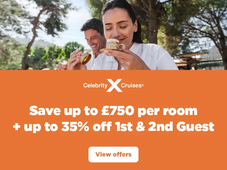 Celebrity Save up to £750 per room + Up to 35% off 1st & 2nd Guest