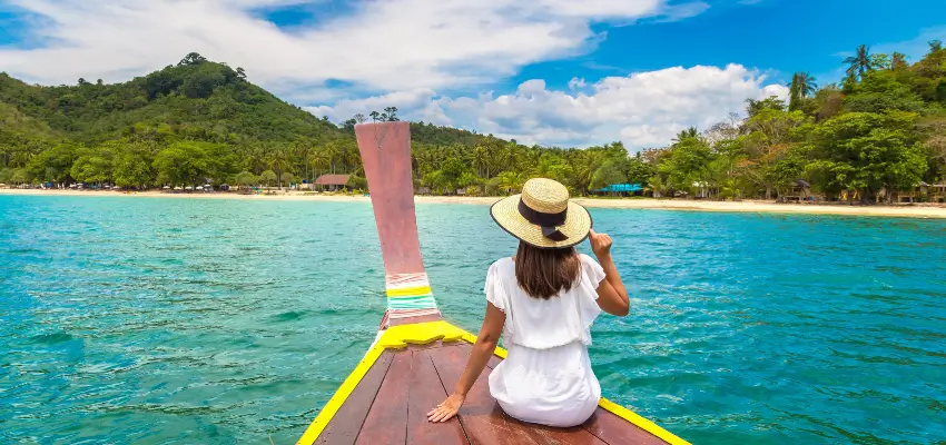 Woman on boat, Bali