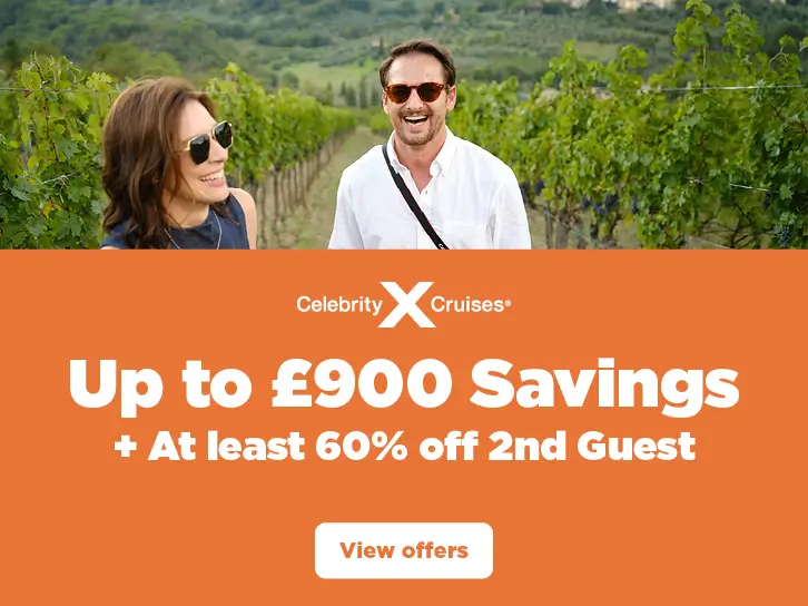 Celebrity Save up to £900 + At least 60% off 2nd guest