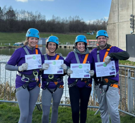 Travel agents abseil Falkirk Wheel raising £1,590 for Spina Bifida charity