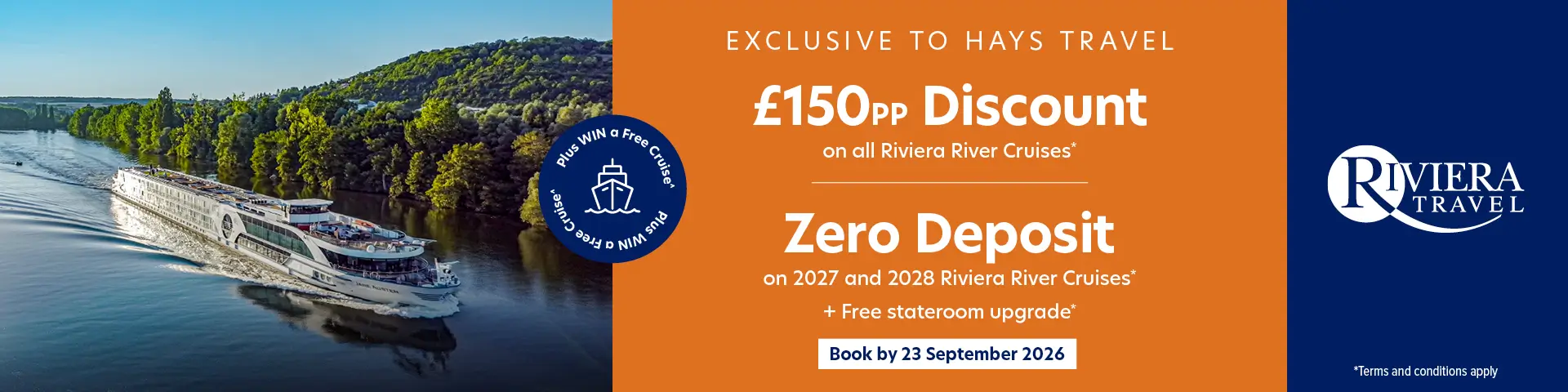 Riviera Travel Hays Travel Exclusive £150pp Discount