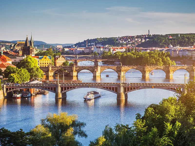 Prague Bridges Sunset
