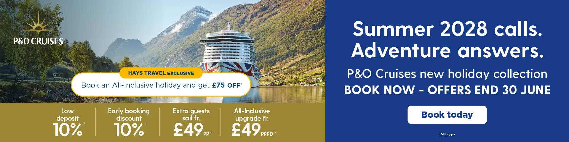 P&O Cruises - Summer 2028 Calls. Adventure Answers