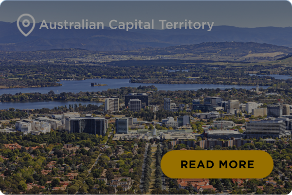 Aerial view of Canberra and Lake Burley Griffin, Australian Capital Territory